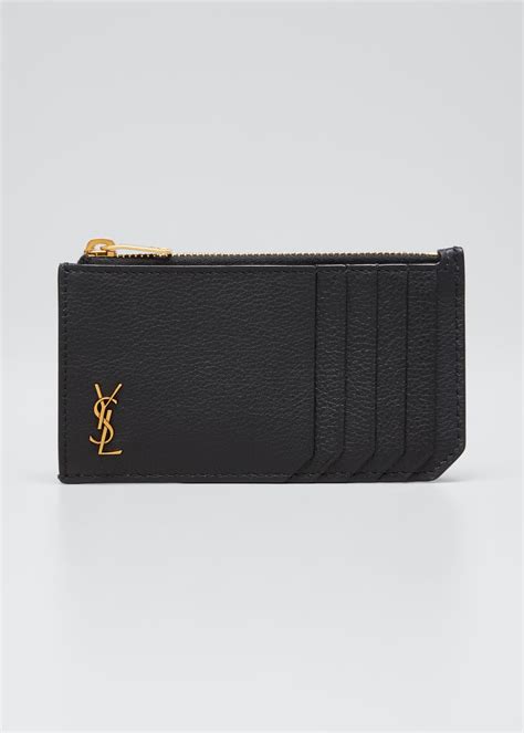 ysl monogram tiny zip card case wallet|YSL zipper wallet.